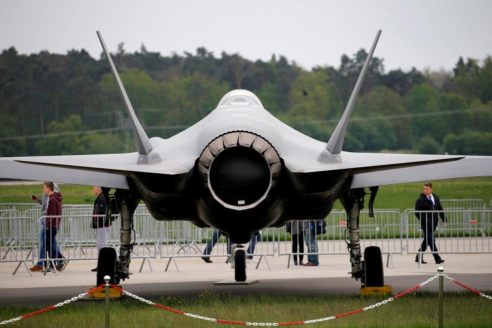 A Lockheed Martin F-35 aircraft is seen at the ILA Air Show in Berlin, Germany, April 25, 2018.    REUTERS/Axel Schmidt