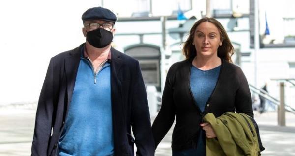 Former solicitor Michael Lynn  and his wife Brid leaving Dublin Circuit Criminal Court on Monday.  Photograph: Collins Courts