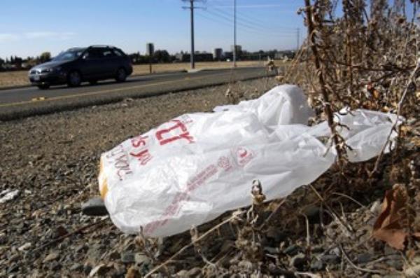 加州州长签署法律禁止在杂货店使用塑料购物袋