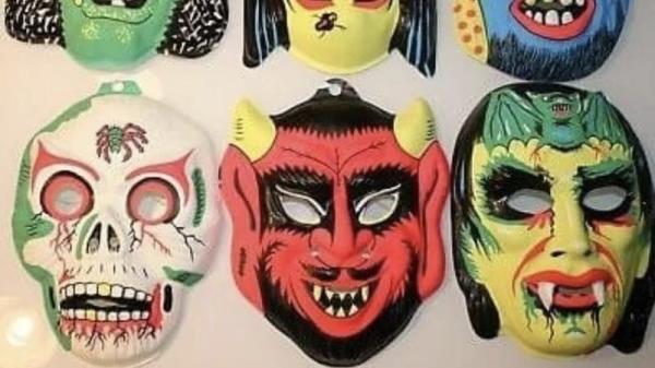 Boo: a selec<em></em>tion of plastic Halloween masks from the 1980s. Photo: Reddit Irish History